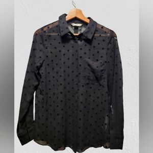 Black see through blouse